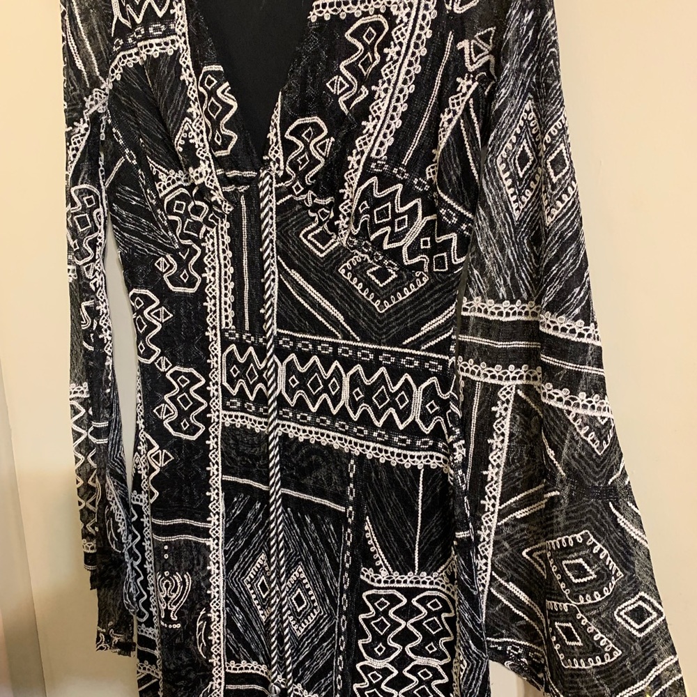 Black and White Patterned Dress